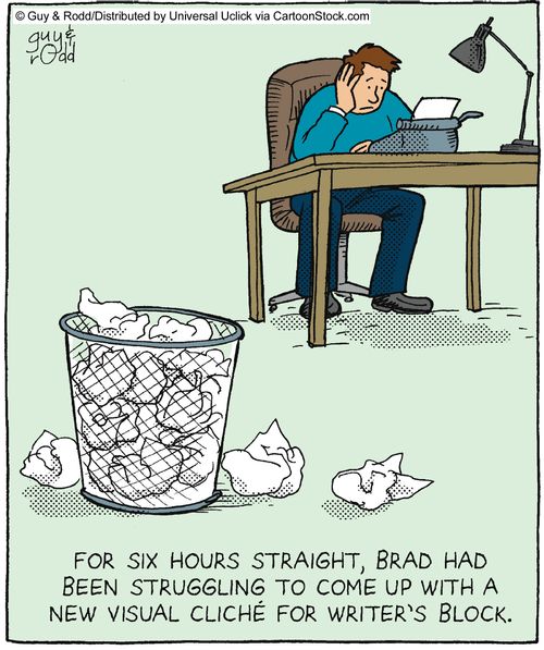 For six hours straight, Brad had been struggling to come up with a new visual cliche for writer's block.