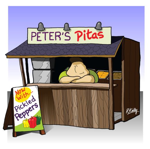 Peter's Pitas - now with pickled peppers.