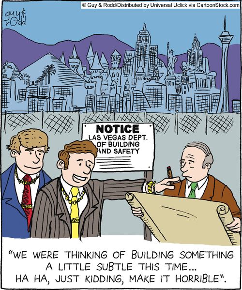 'We were thinking of building something a little subtle this time... haha, just kidding, make it horrible.'