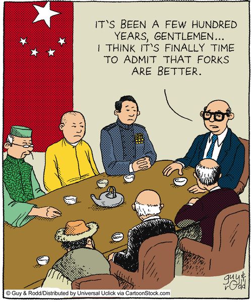 'It's been a few hundred years, gentlemen... I think it's finally time to admit that forks are better.'