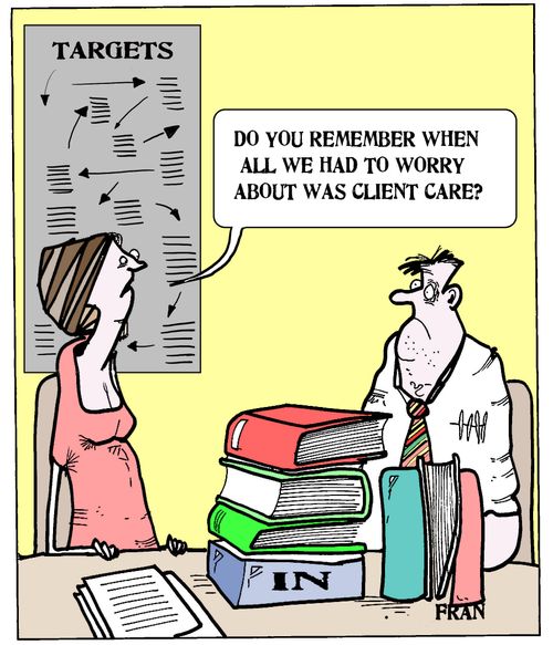 'Do you remember when all we had to worry about was client care?'