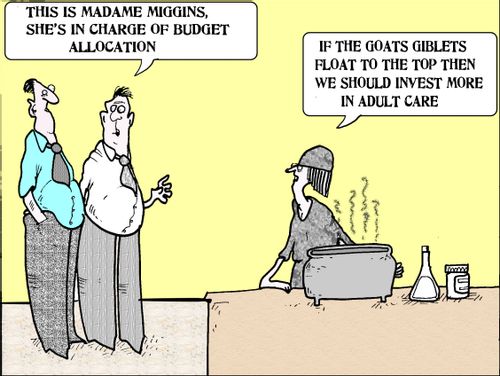 'This is Madame Muggins, she's in charge of budget allocation.'