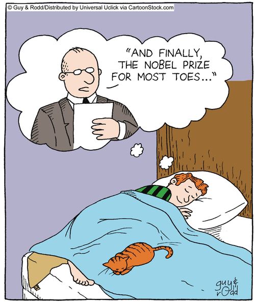 'And finally, the Nobel prize for most toes...'