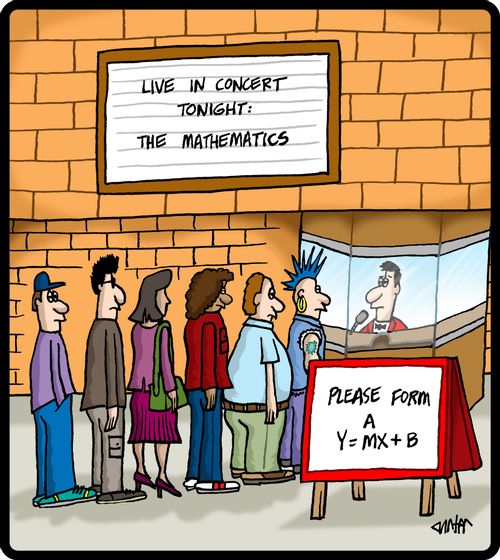 Concert goers form a line to see The Mathematics.