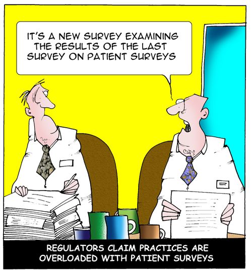 Regulators Claim Practices Are Overloaded With Patient Surveys.