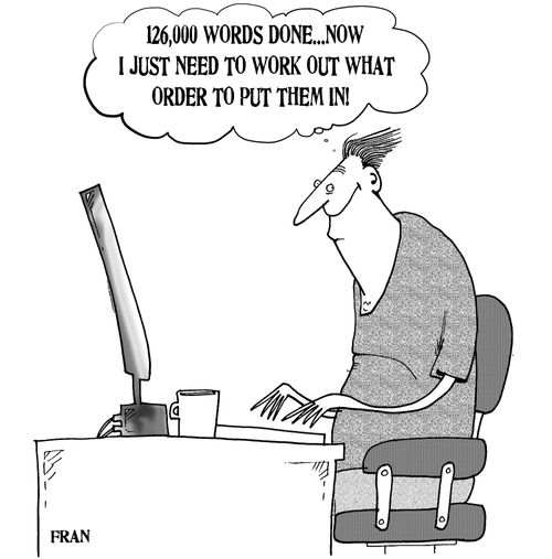 '126,000 words done...now I just need to work out what order to put them in.'