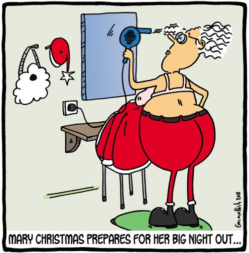 Mary Christmas preparing for her big night out.
