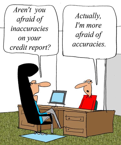 'Aren't you afraid of inaccuracies on your credit report?'