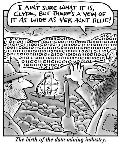The birth of the data mining industry (circa 1880): 'I ain't sure what it is, Clyde, but there's a vein of it as wide as yer Aunt Tillie!'
