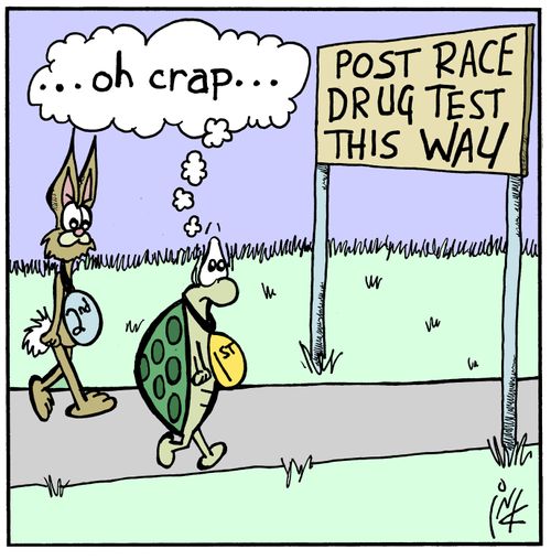 Post race drug test.