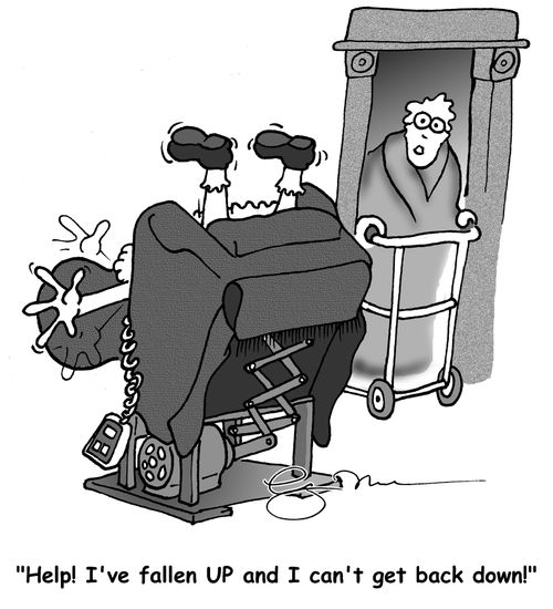 'Help! I've fallen UP and I can't get back down!'