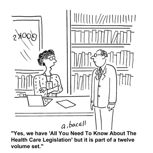 'Yes, we have 'All You Need To Know About The Health Care Legislation' but it is part of a twelve volume set.'