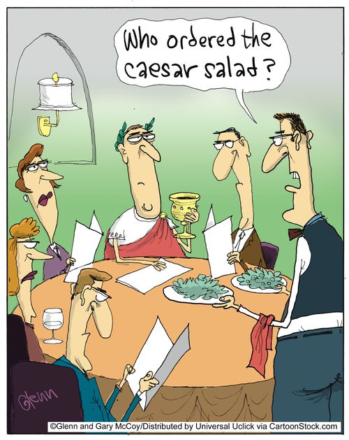 'Who ordered the caesar salad?'