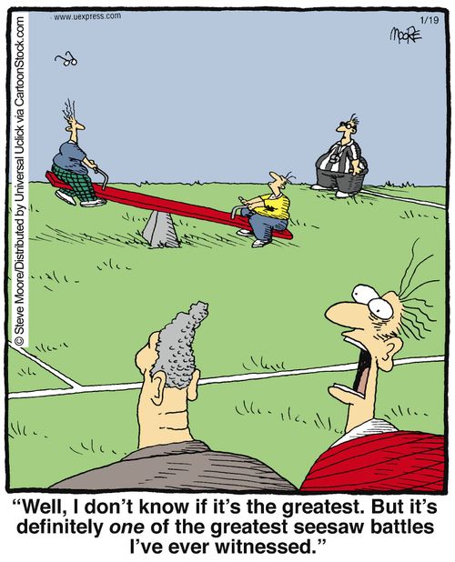 'Well, I don't know if it's the greatest. But it's definitely one of the greatest seesaw battles I've ever witnessed.'