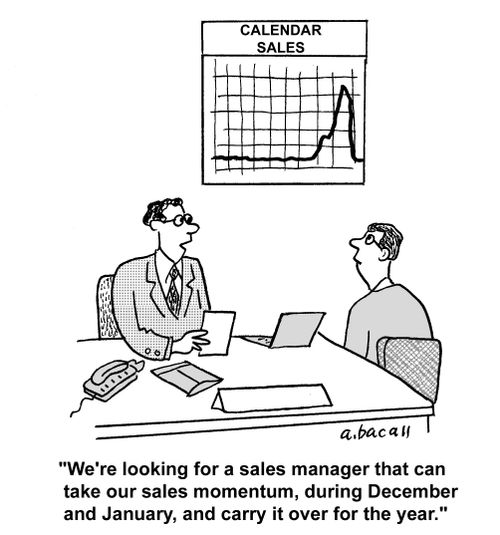 'We're looking for a sales manager that can take our sales momentum, during December and January, and carry it over for the year.'