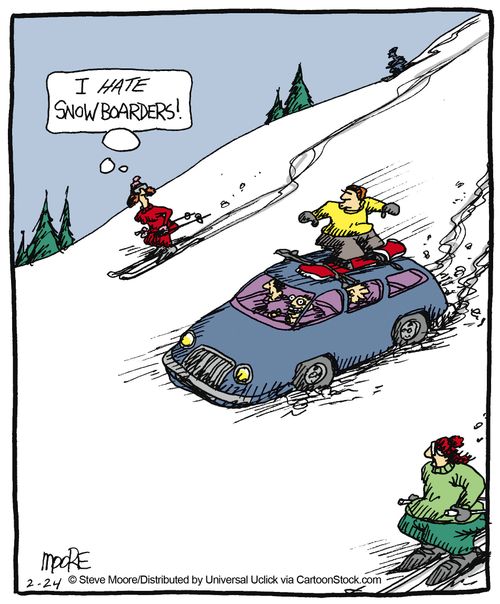 'I hate snowboarders!'