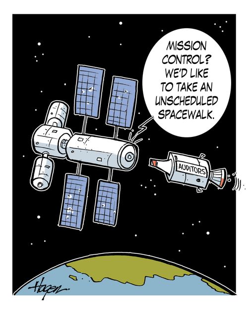 'Mission control? We'd like to take an unscheduled spacewalk.'