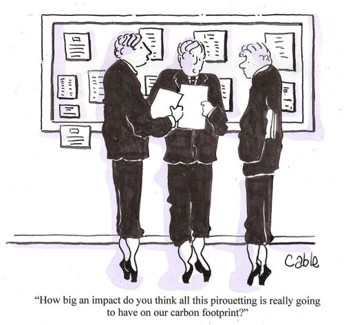 'How big an impact do you think all this pirouetting is really going to have on our carbon footprint?'