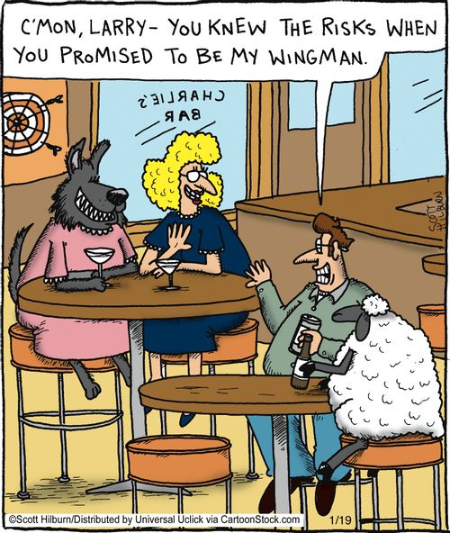 'C'mon, Larry - you knew the risks when you promised to be my wingman.'