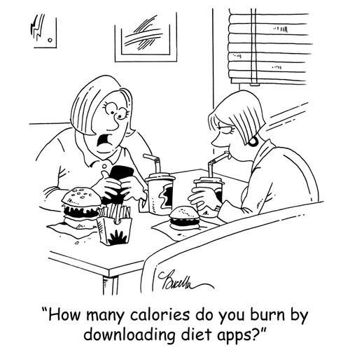 'How many calories do you burn by downloading apps?'