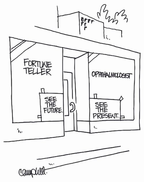 Fortune Teller and Ophthalmologists: 'See the Future' and 'See the Present.'