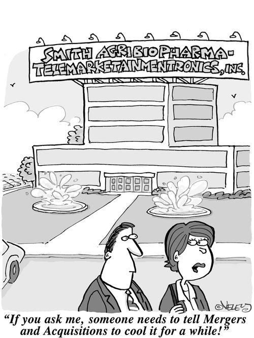 'If you ask me, someone needs to tell Mergers and Acquisitions to cool it for a while!'