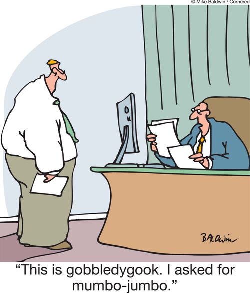'This is gobbledygook. I asked for mumbo-jumbo.'