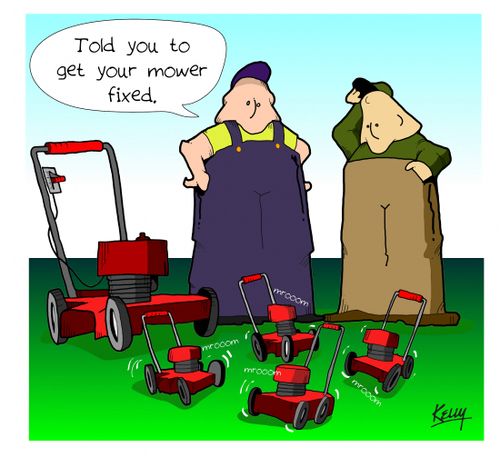 'Told you to get your mower fixed.'