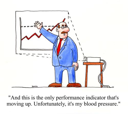 'And this is the only performance indicator that's moving up. Unfortunately, it's my blood pressure.'
