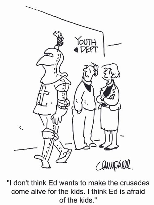 'I don't think Ed wants to make the crusades come alive for the kids. I think Ed is afraid of the kids.' 