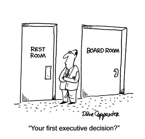 'Your first executive decision?'