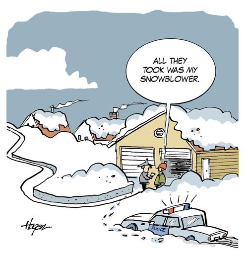 'All they took was my snowblower.'