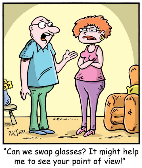 'Can we swap glasses? It might help me see your point of view!'