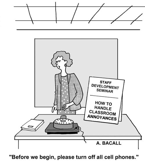 'Before we begin, please turn off all cell phones.'