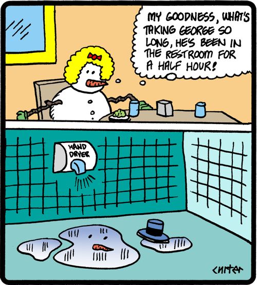 'My goodness, what's taking George so long, he's been in the restroom for a half hour!'