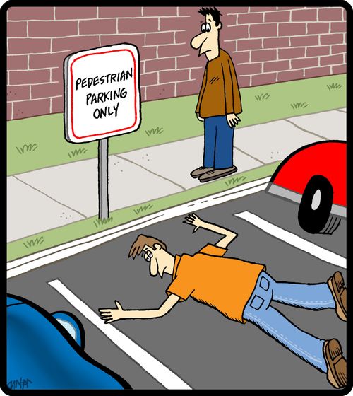 Pedestrian parking only.