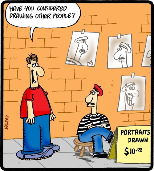 'Have you considered drawing other people?'