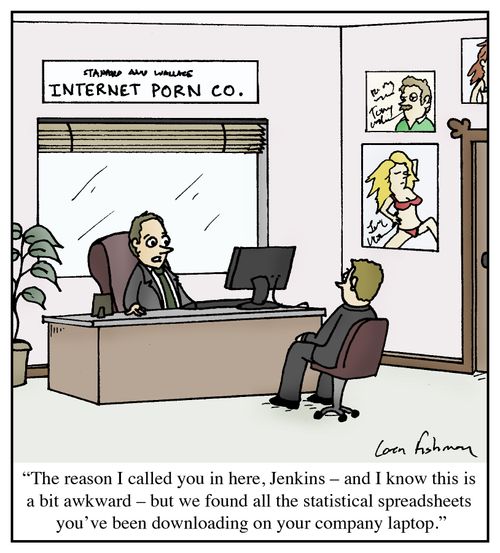Downloading personal items on the company laptop.