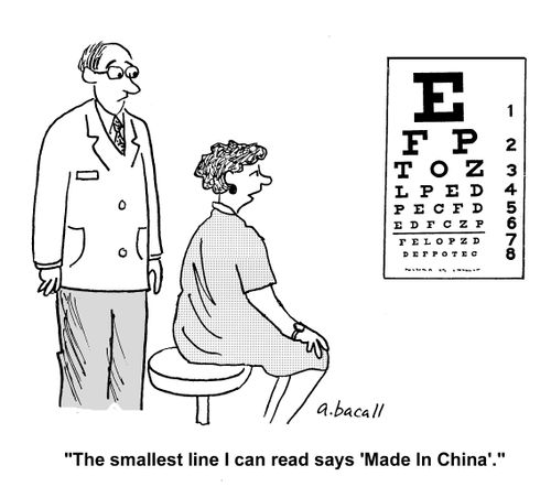 'The smallest line I can read says 'Made In China'.'