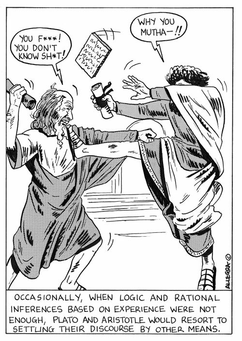 Occasionally, when logic and rational inferences based on experience were not enough, Plato and Aristotle would resort to settling their discourse by other means.