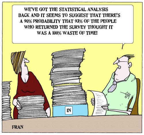 'We've got the statistical analysis back...93% of the people who returned the survey thought it was 100% waste of time.'