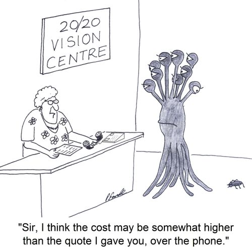 'Sir, I think the cost may be somewhat higher than the quote I gave you, over the phone.'