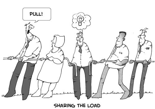 Sharing the load.