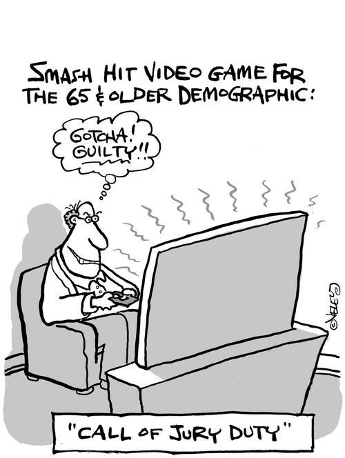 'Call of Jury Duty': Smash hit video game for the 65 and older demographic.