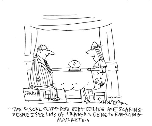 'The fiscal cliff and debt ceiling are scaring people. I see lots of traders going to emerging markets.'