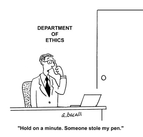 'Hold on a minute. Someone stole my pen.'