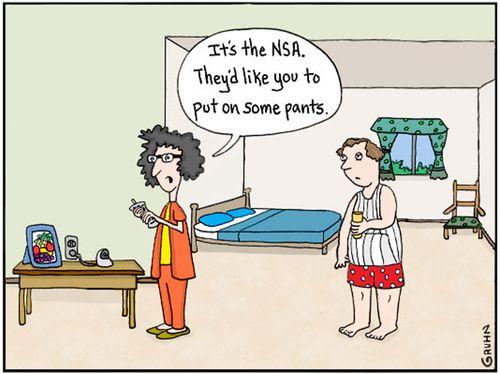 'It's the NSA. They'd like you to put on some pants.'