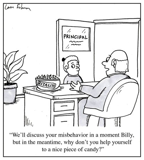 'We'll discuss your misbehavior in a moment Billy, but in the meantime, why don't you help yourself to a nice piece of candy?'