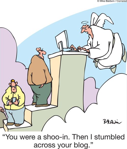 'You were a shoo-in. Then I stumbled across your blog.'