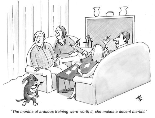'The months of arduous training were worth it, she makes a decent martini.'
